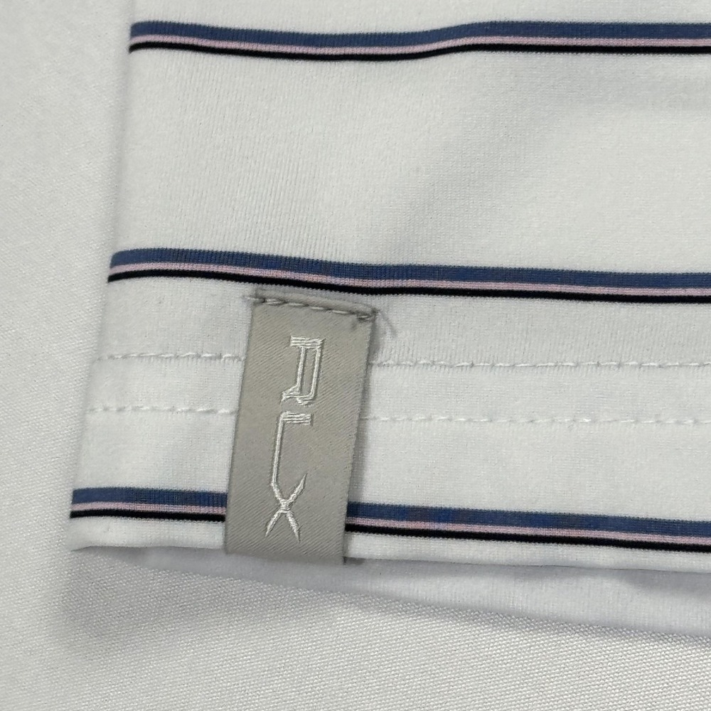 RLX Ralph Lauren Polo Shirt Mens Large White Striped‎ Golf Stretch Performance - Picture 8 of 13
